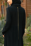 Classic abaya with striped fabric