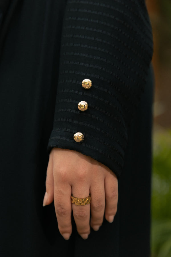 Classic abaya with striped fabric
