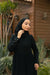 Classic abaya with striped fabric