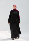 satin silk set of criss cross top and A-line skirt