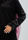 satin silk set of criss cross top and A-line skirt