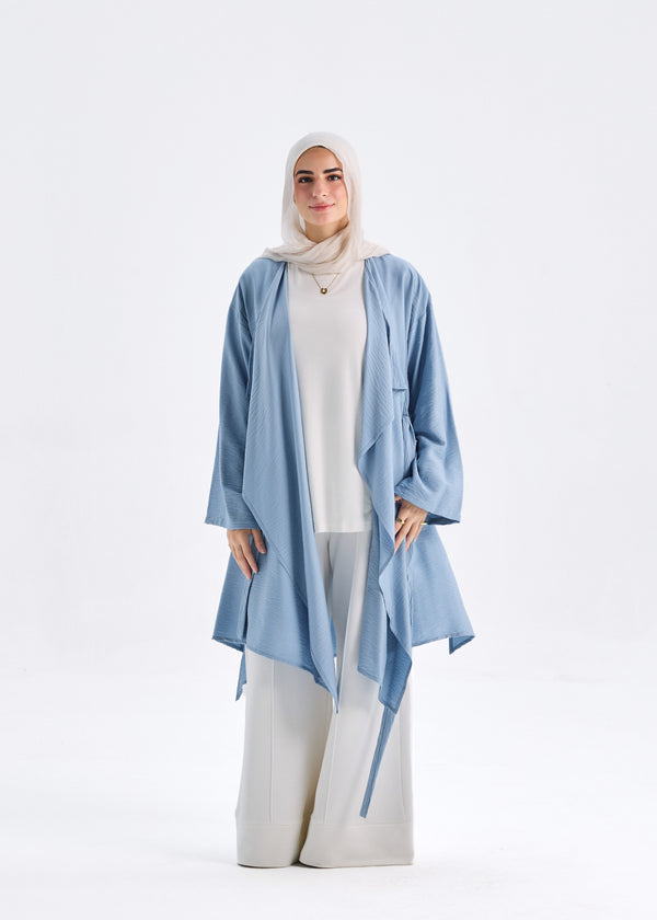 Flowy caridgan with belt and wide pockets