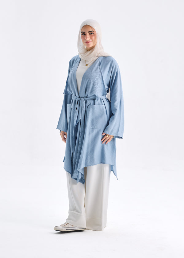 Flowy caridgan with belt and wide pockets