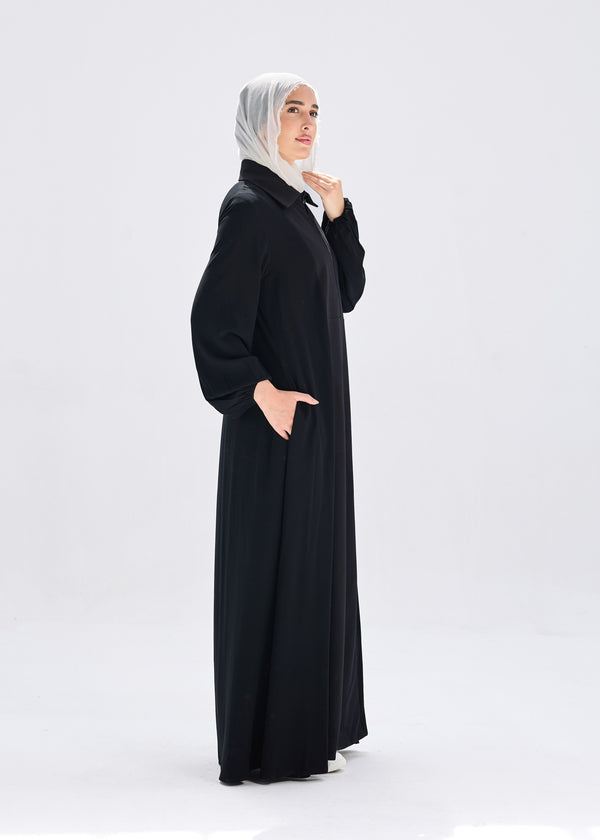 Practical mixed fabric Abaya