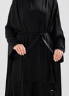 elegant Tiered abaya with flowy ponchodetail