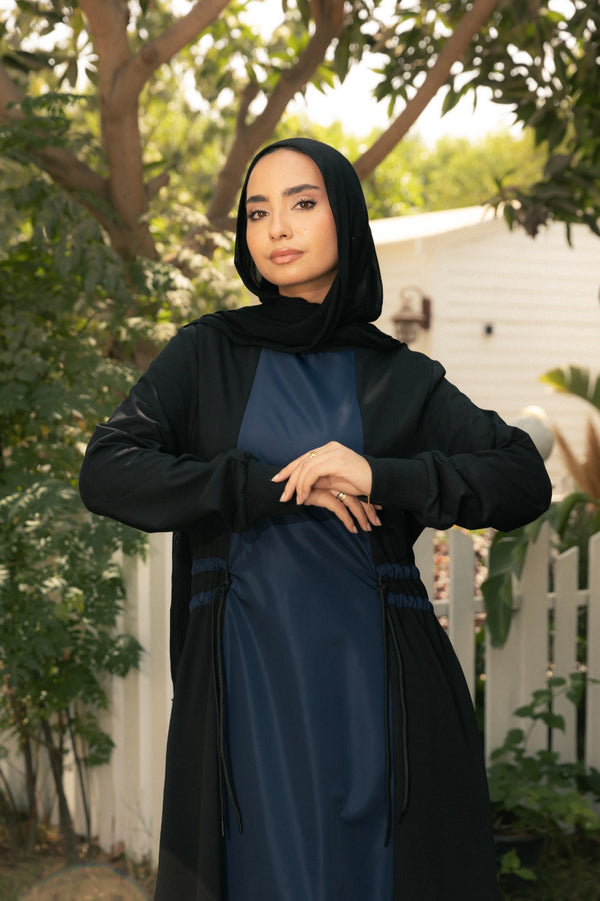 comfy Abaya With Mixed fabrics