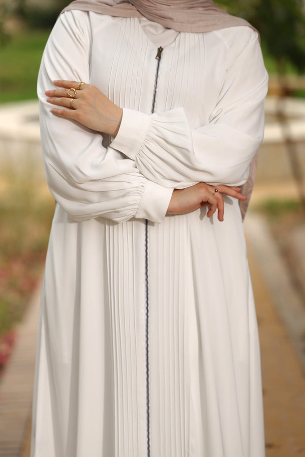 Reglan Open Abaya with detailes front and long zip up