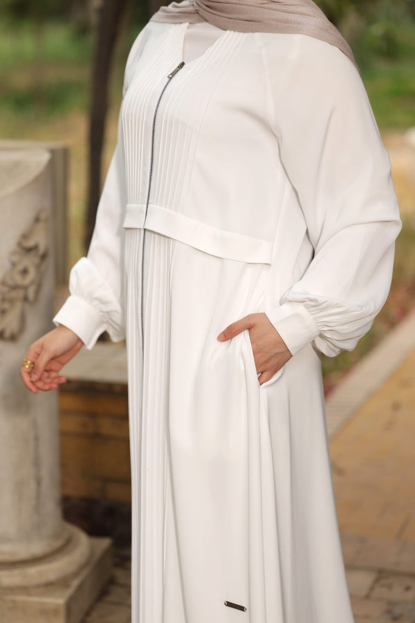 Reglan Open Abaya with detailes front and long zip up