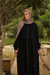 Reglan Open Abaya with detailes front and long zip up