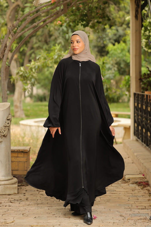 Flowey Oversized Reglan zip up Abaya