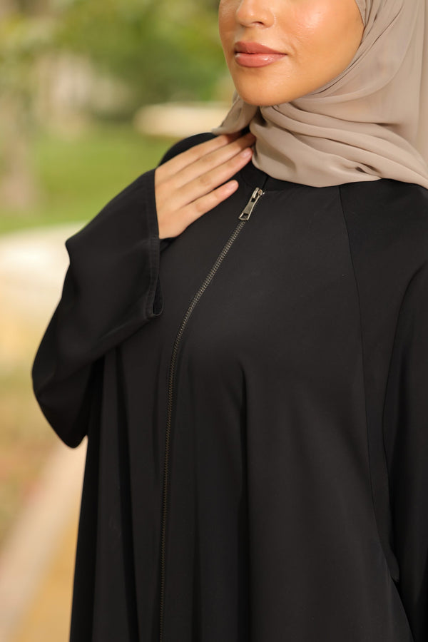 Flowey Oversized Reglan zip up Abaya