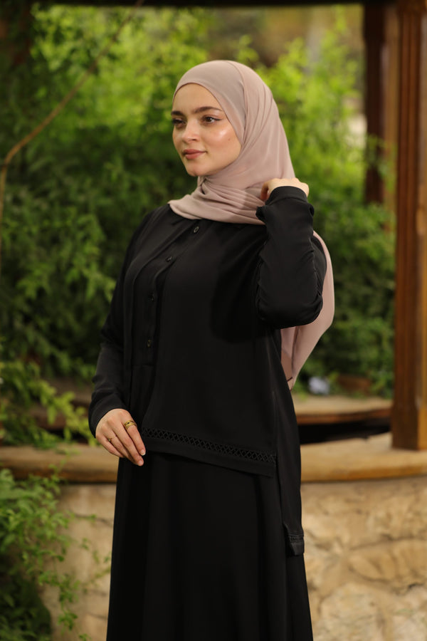 poncho Abaya with embellished layers