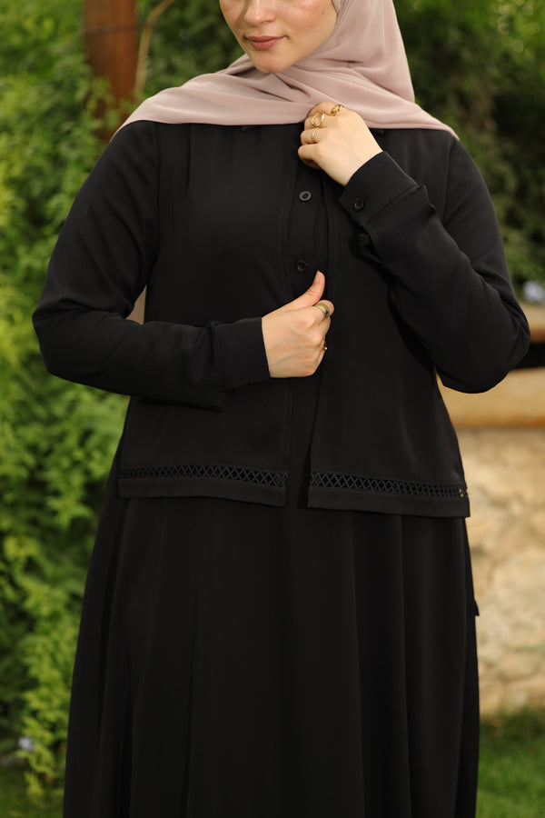 poncho Abaya with embellished layers