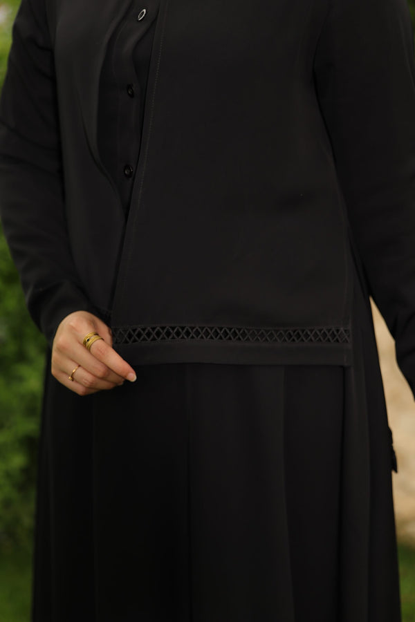 poncho Abaya with embellished layers