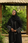 Elegant abaya with embroidered sleeves