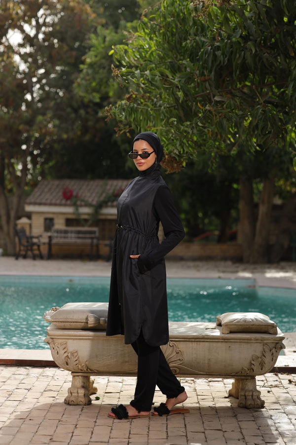 Modest swimwear set black color