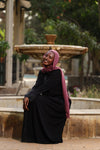 Classic button up Abaya with satin details