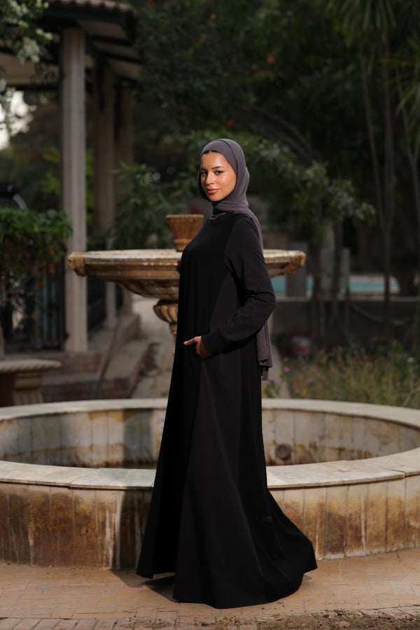 Sporty Comfy mixed fabric abaya