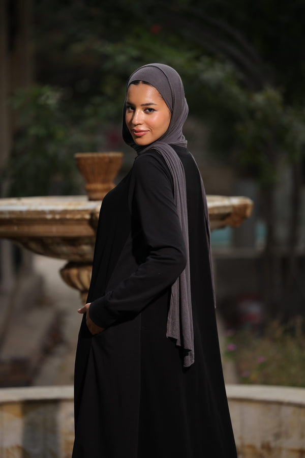 Sporty Comfy mixed fabric abaya