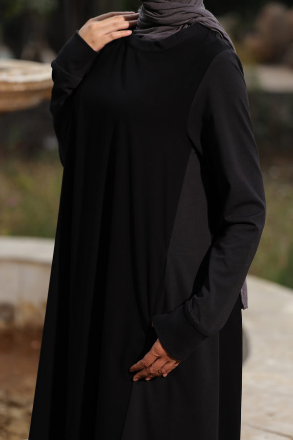Sporty Comfy mixed fabric abaya