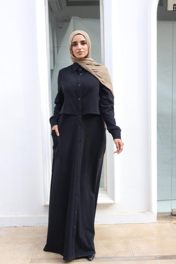 ribbed fabric Abaya