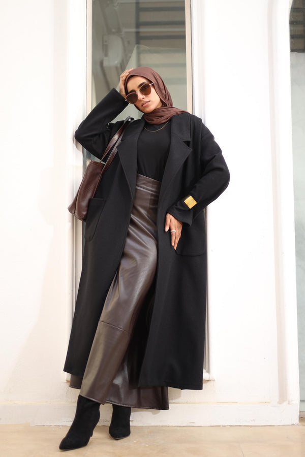 Dark brown Leather skirt