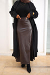 Dark brown Leather skirt