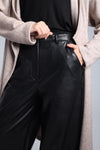 Leather wide-leg pants