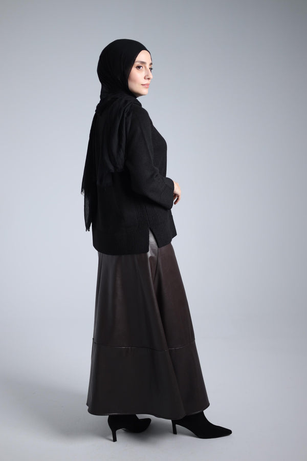 black Leather skirt