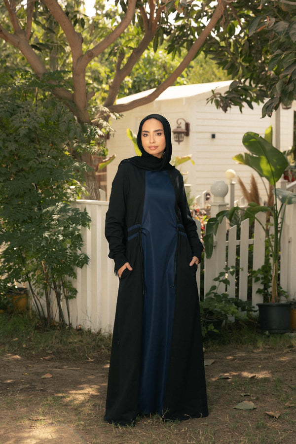 comfy Abaya With Mixed fabrics