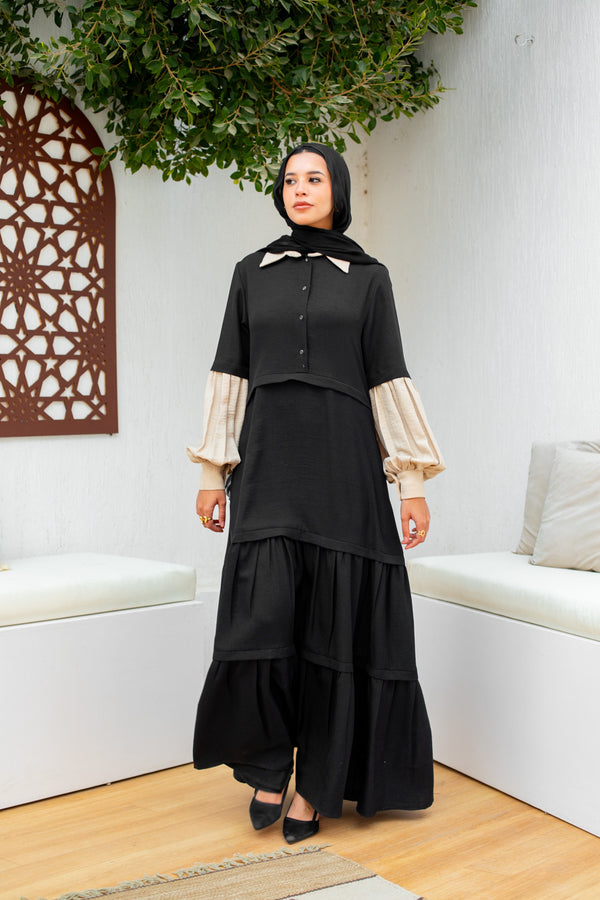 balloonSleeve Casual tiered Abaya