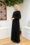 Everyday casual abaya with side pleated cut with ties