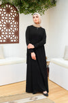 Everyday casual abaya with side pleated cut with ties