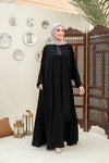Black squared Abaya with Cuff Detailing