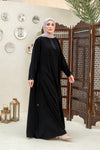 Black squared Abaya with Cuff Detailing