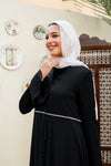 layered chiffon Open Abaya with ruffled sleeves
