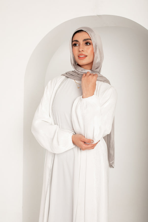 Shimmer Textured Open Abaya