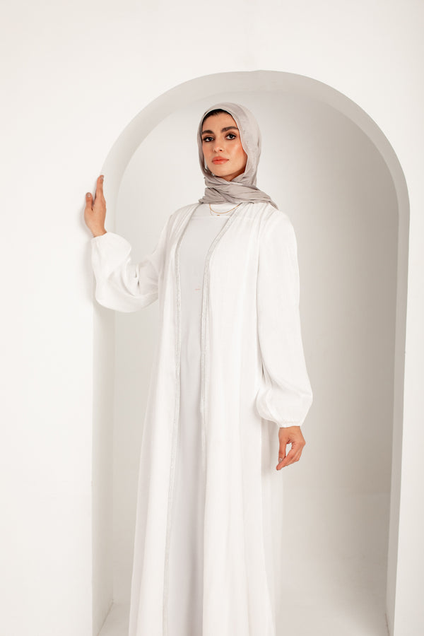 Shimmer Textured Open Abaya