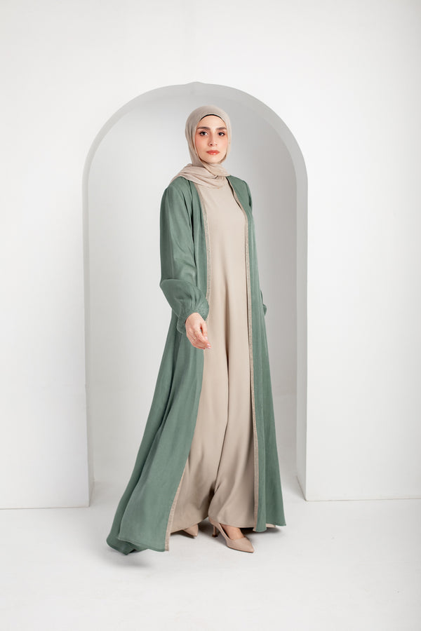 Shimmer Textured Open Abaya