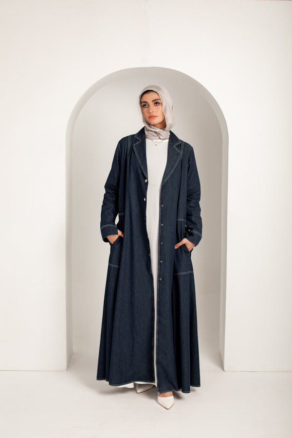 Denim flowy Open Abaya