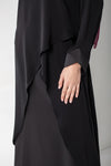 satin silk set of criss cross top and A-line skirt