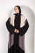 Color block black , grey and beige open abaya