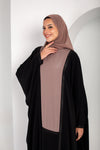 Contrast khaliji Abaya with scarf