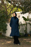 Crinkle long raincoat
