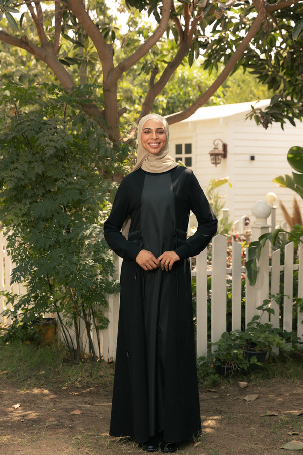 comfy Abaya With Mixed fabrics