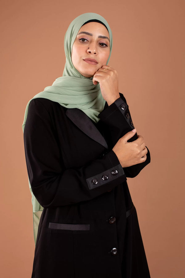 Abaya Crepe with Attached Vest and pockets