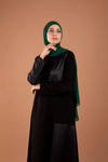 Abaya Crepe with Satin side and sleeves