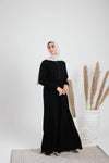 Crepe abaya with casual zipper and 2 pockets. code 1094