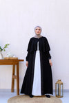 Abaya crepe Abaya Noir With side banda
