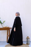 Abaya crepe Abaya Noir With side banda